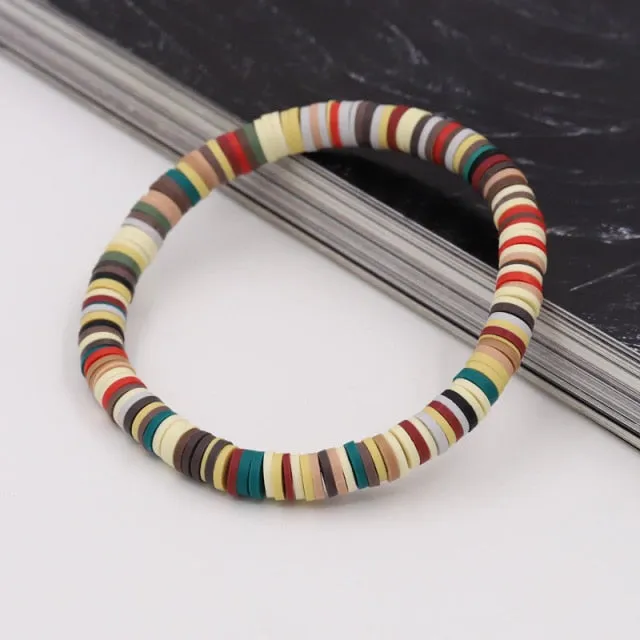 Bracelets for Women Boho Jewelry Colorful Polymer Clay Multicolor Combination Bracelet Wrist Accessories Female Girls Gifts