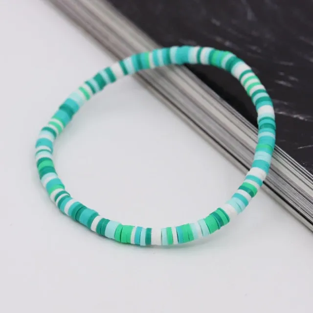 Bracelets for Women Boho Jewelry Colorful Polymer Clay Multicolor Combination Bracelet Wrist Accessories Female Girls Gifts
