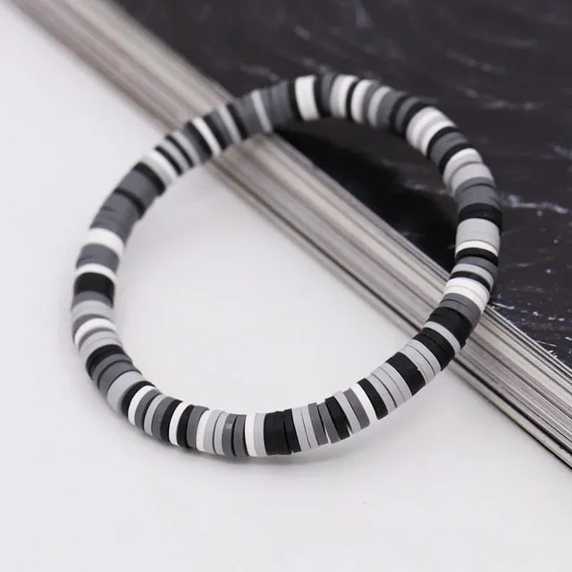 Bracelets for Women Boho Jewelry Colorful Polymer Clay Multicolor Combination Bracelet Wrist Accessories Female Girls Gifts