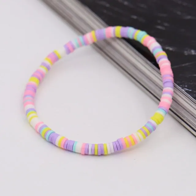 Bracelets for Women Boho Jewelry Colorful Polymer Clay Multicolor Combination Bracelet Wrist Accessories Female Girls Gifts