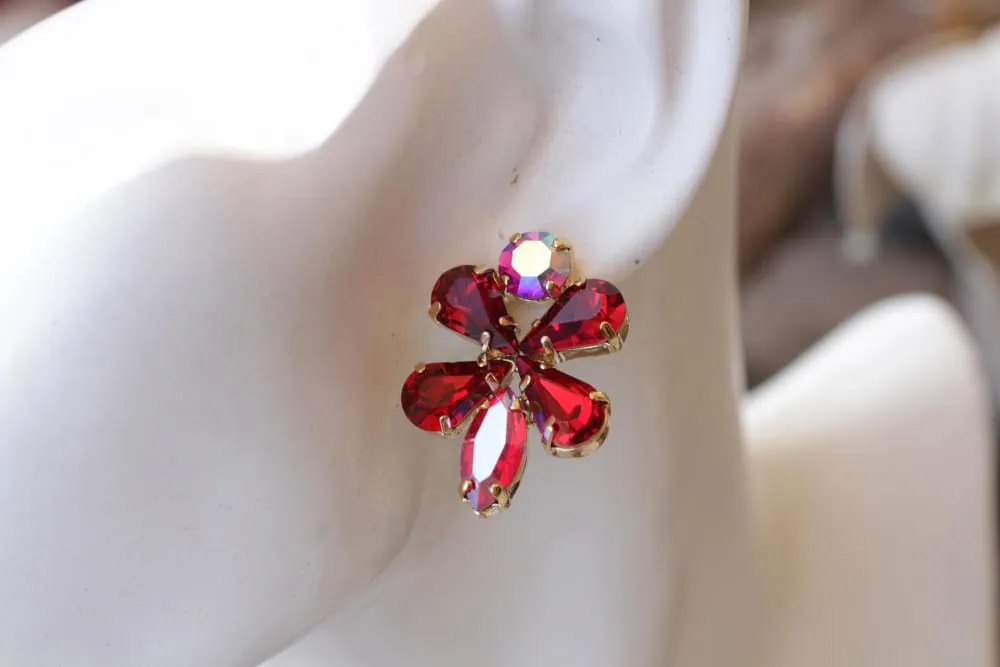 Bridal Ruby Earrings