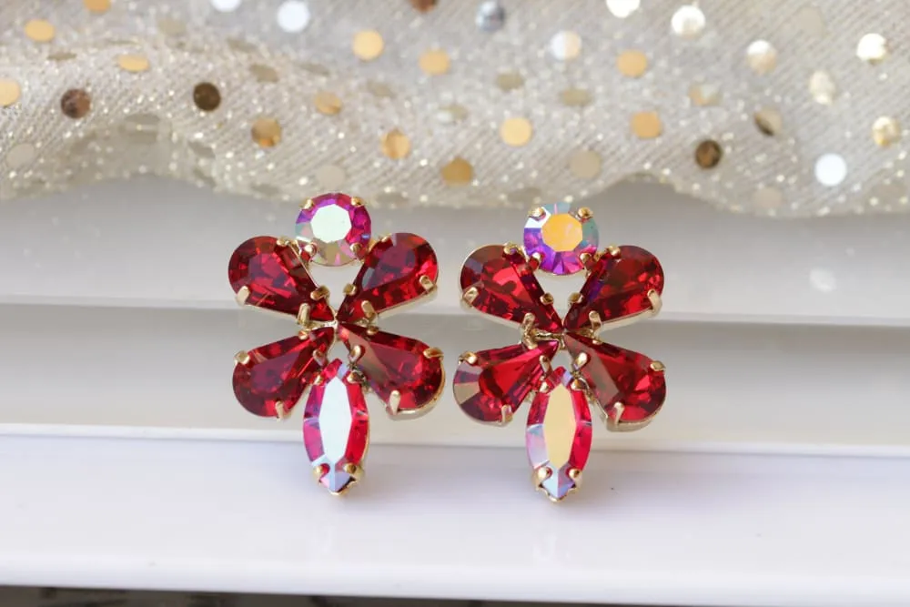 Bridal Ruby Earrings