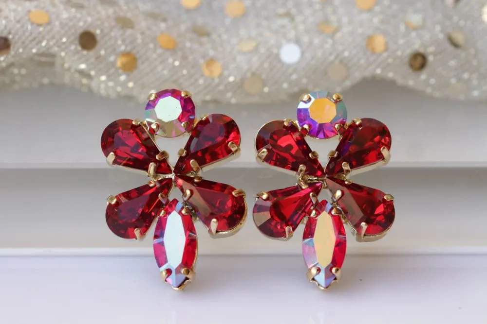 Bridal Ruby Earrings