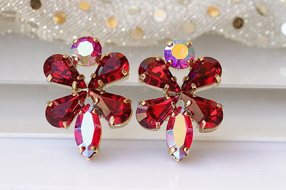 Bridal Ruby Earrings