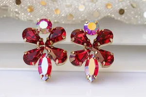 Bridal Ruby Earrings