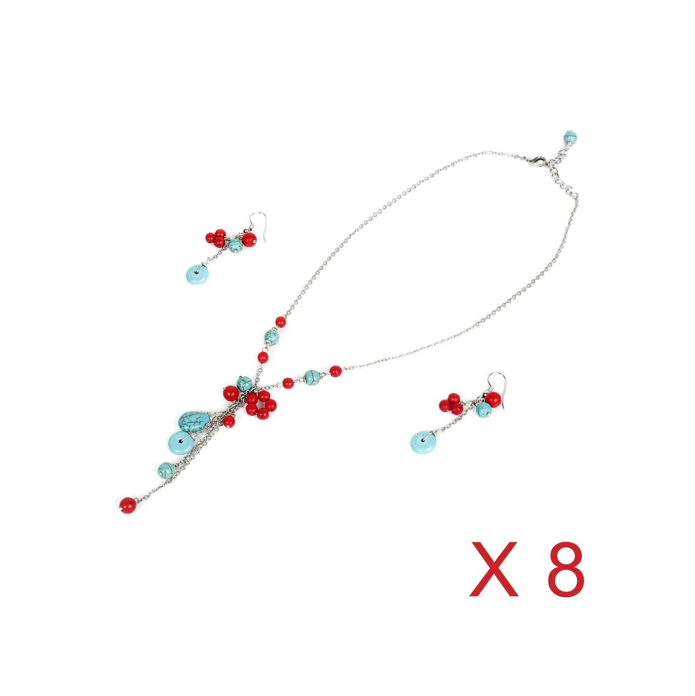 BUNDLE: Sustainably Made Unique Necklace And Earrings 8 Pieces - Thailand