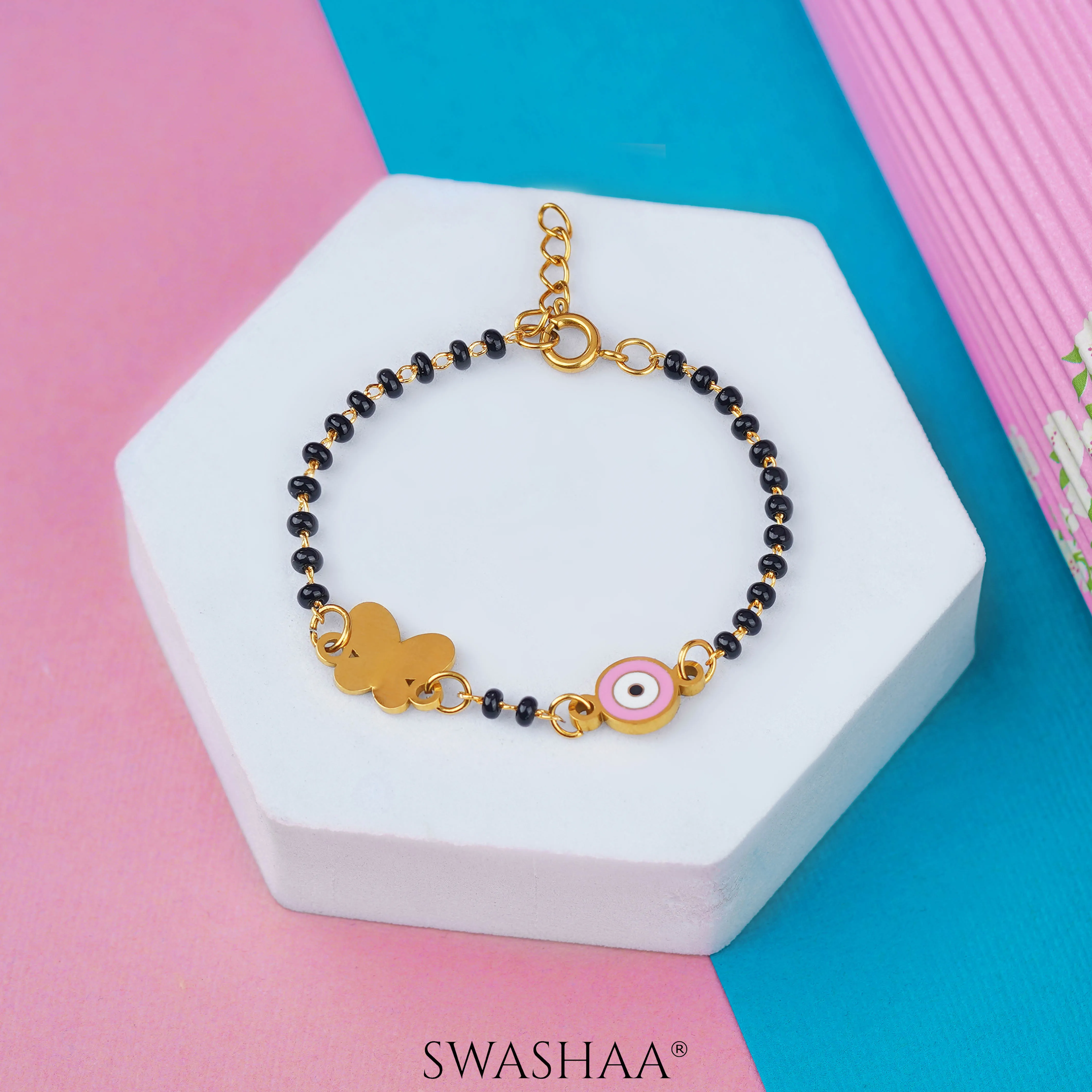 Butterfly Shield 18K Gold Plated Kid's Nazariya Bracelet