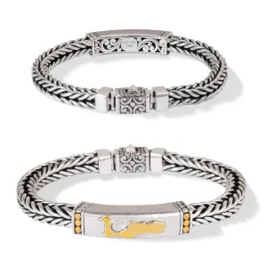 Cayman Map Bracelet Handcrafted in 18k Gold and Sterling Silver