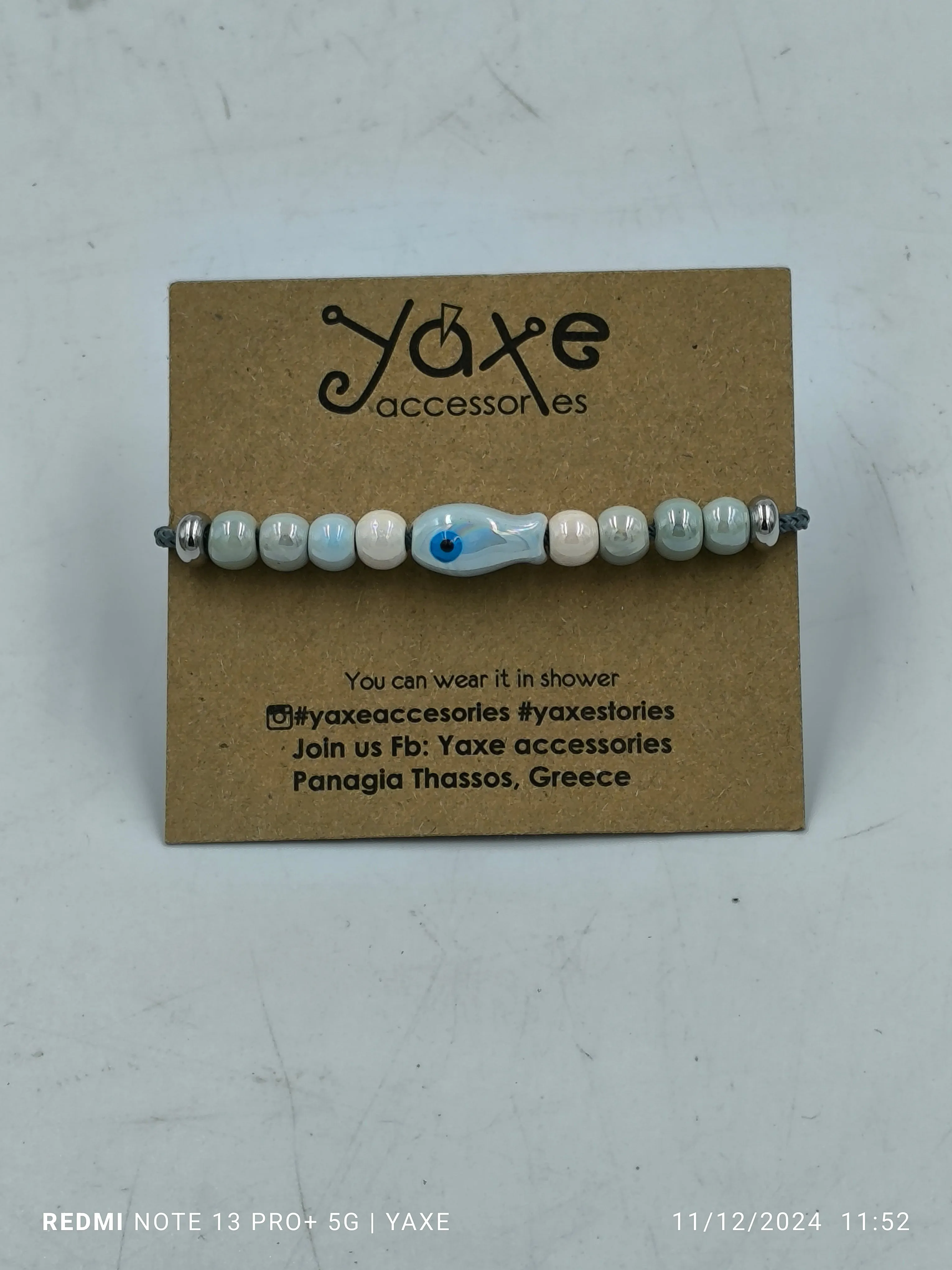 Ceramic beads women's bracelet, Ciel  Fish