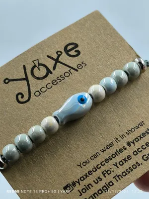 Ceramic beads women's bracelet, Ciel  Fish