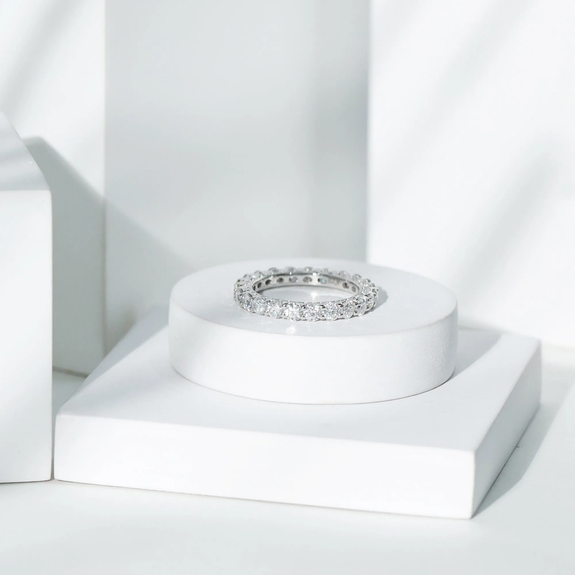 Certified Moissanite Simple Eternity Band Ring