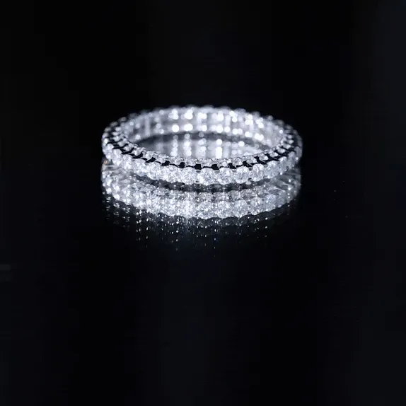 Certified Moissanite Simple Eternity Band Ring