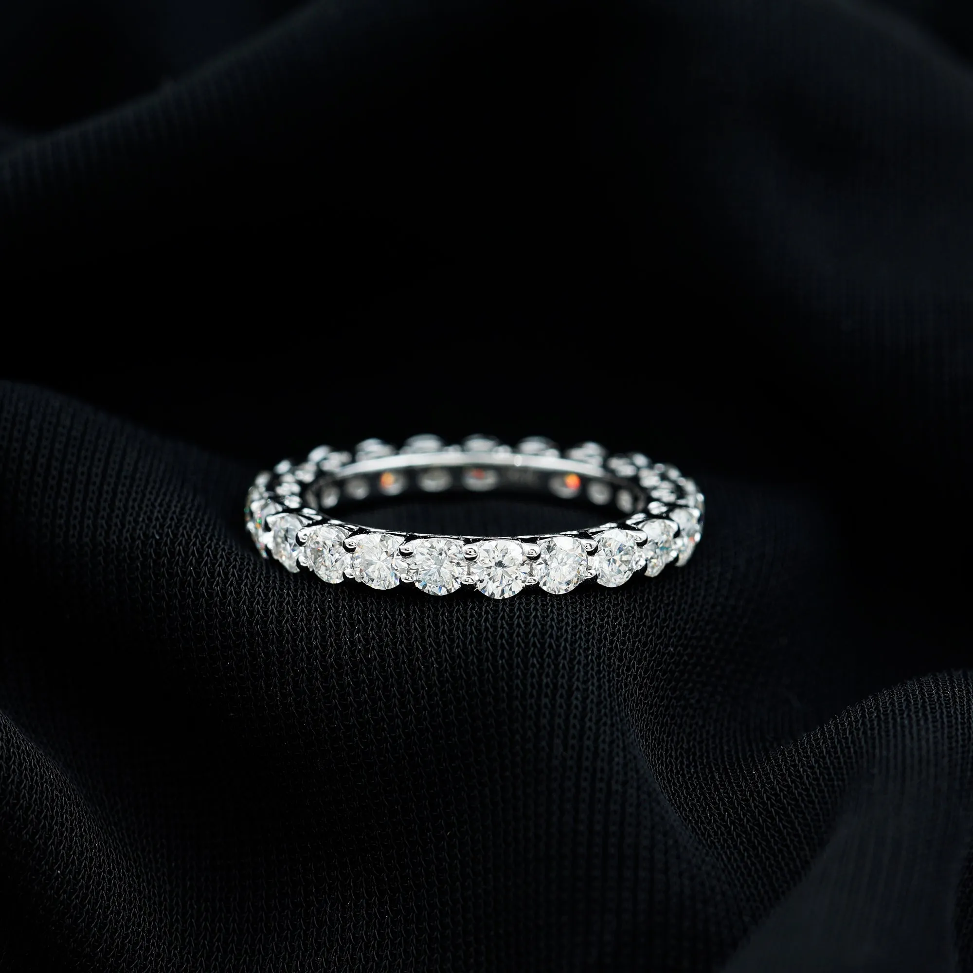 Certified Moissanite Simple Eternity Band Ring