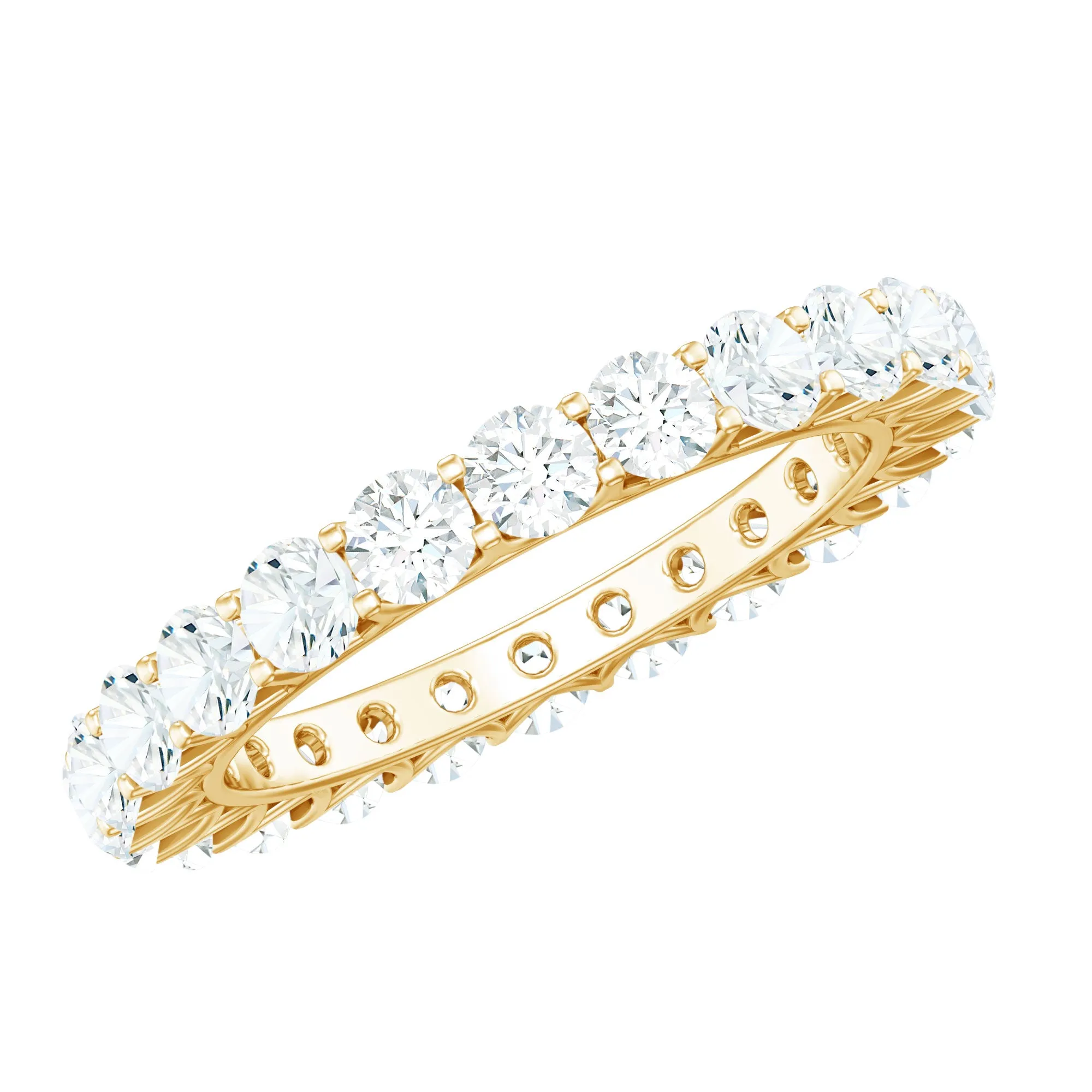 Certified Moissanite Simple Eternity Band Ring