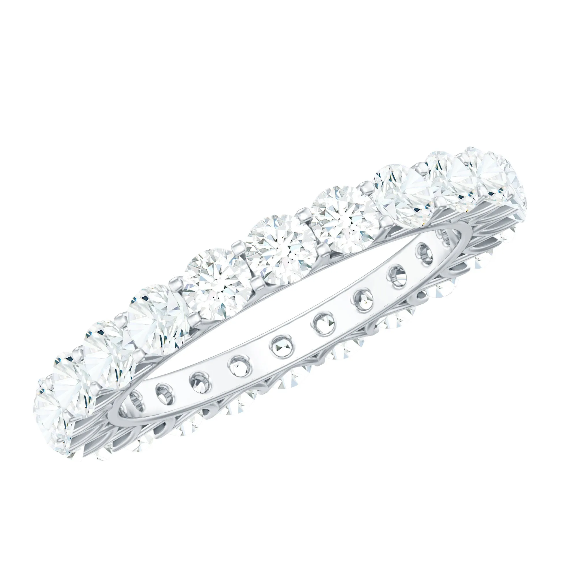 Certified Moissanite Simple Eternity Band Ring