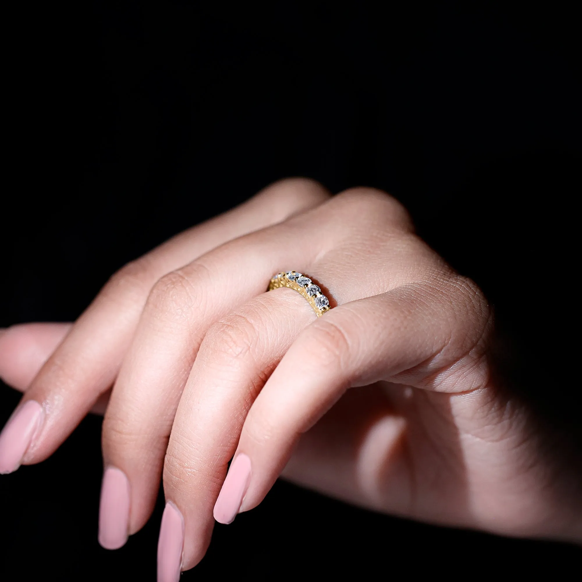 Certified Moissanite Simple Eternity Band Ring