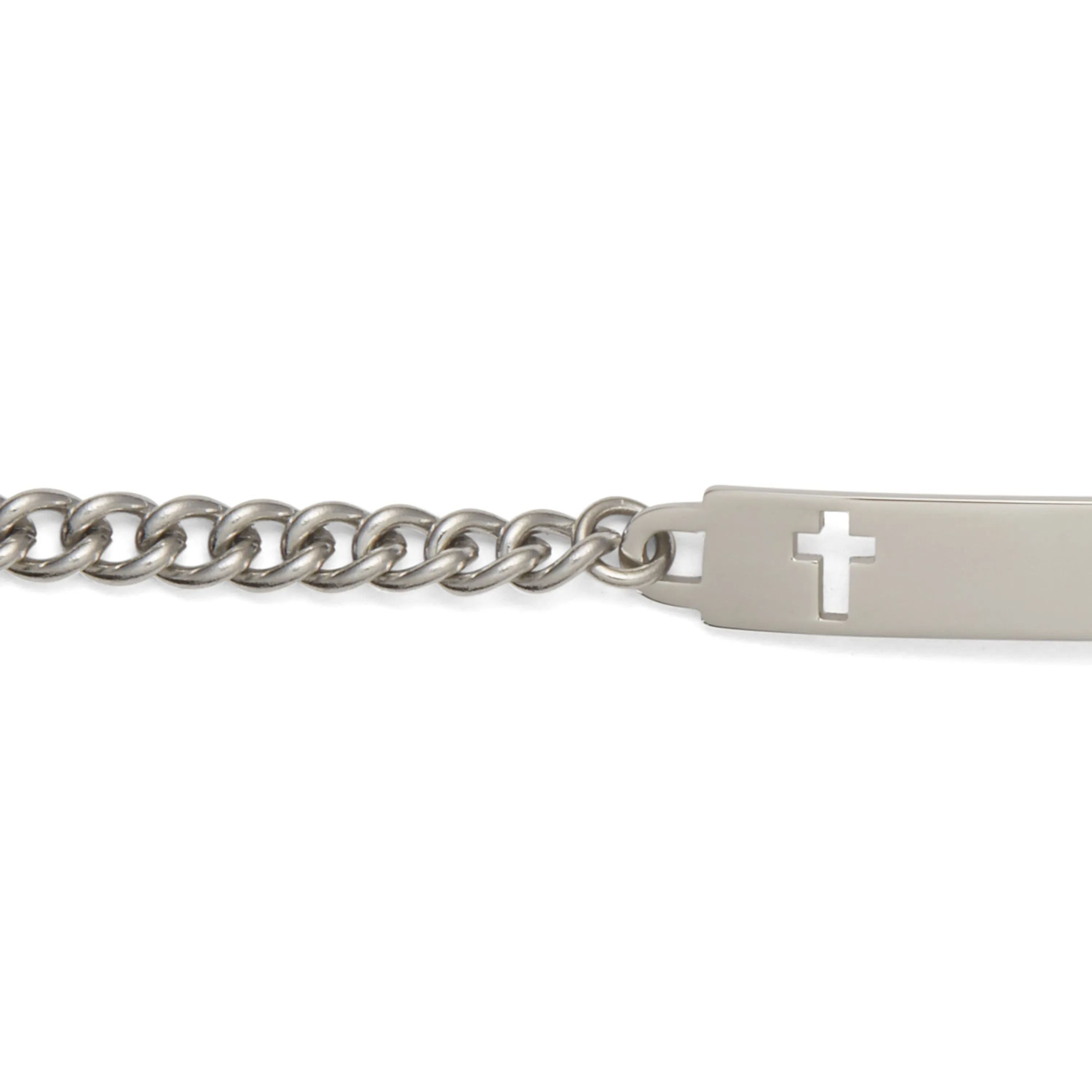 Children’s ID Bracelet with Cut Out Cross Plaque