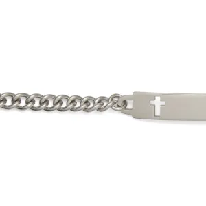 Children’s ID Bracelet with Cut Out Cross Plaque