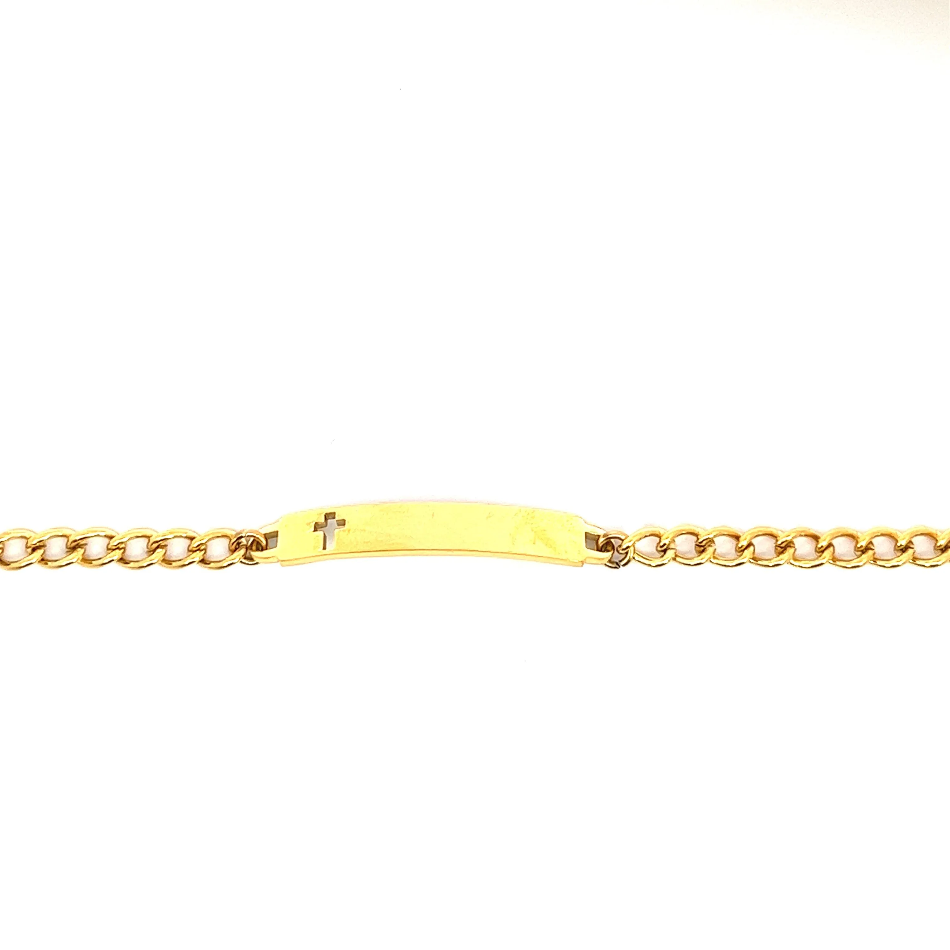 Children’s ID Bracelet with Cut Out Cross Plaque
