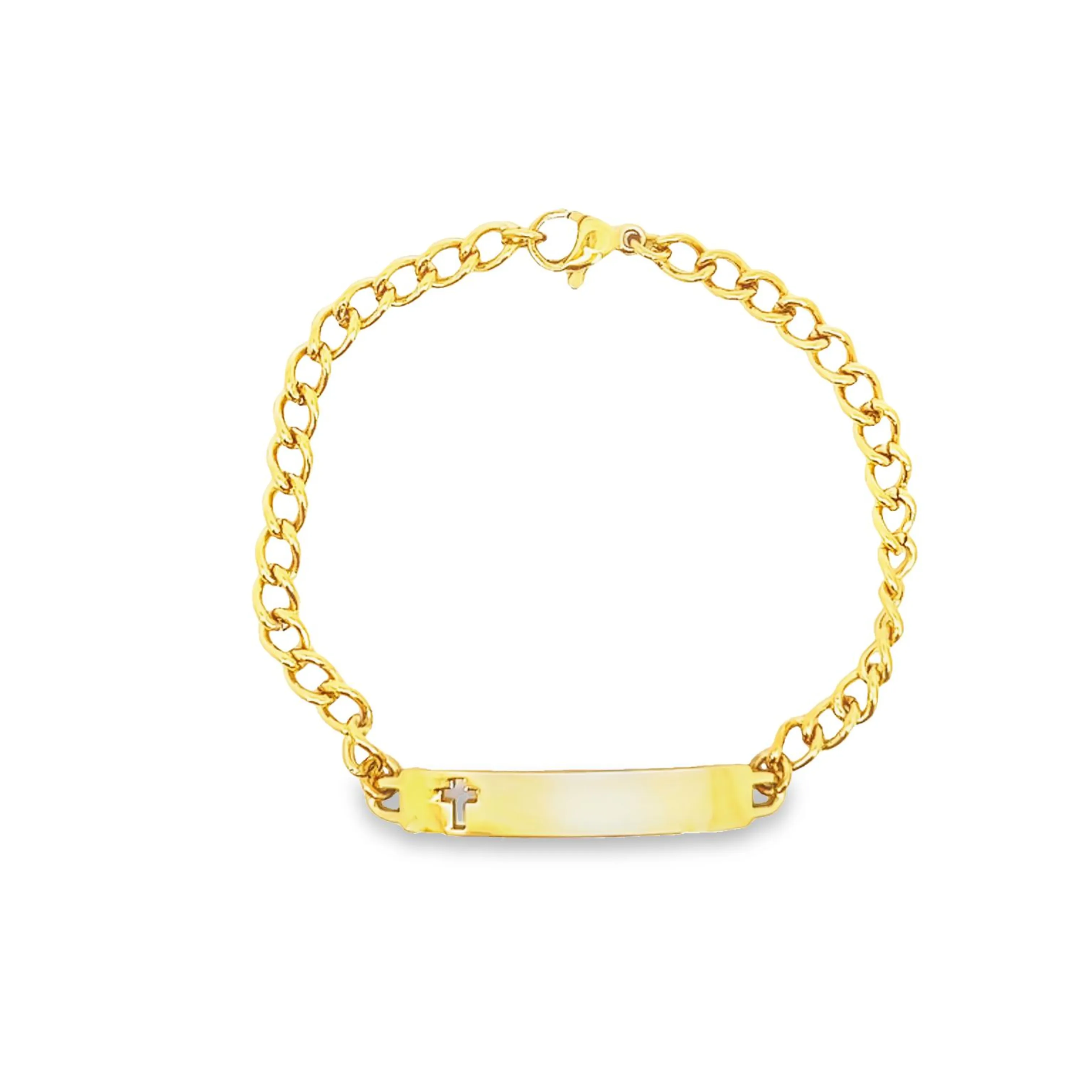 Children’s ID Bracelet with Cut Out Cross Plaque