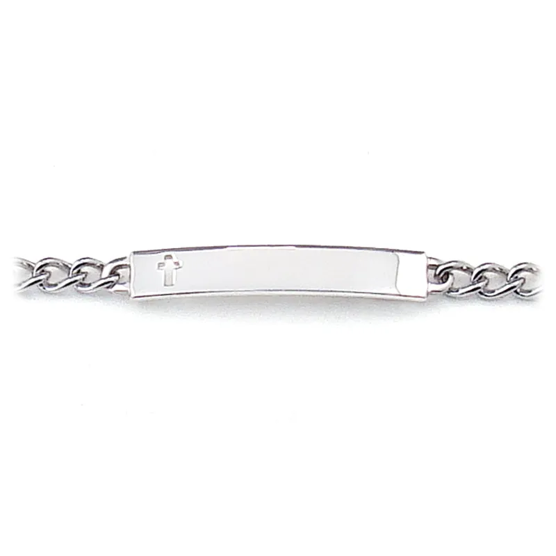 Children’s ID Bracelet with Cut Out Cross Plaque