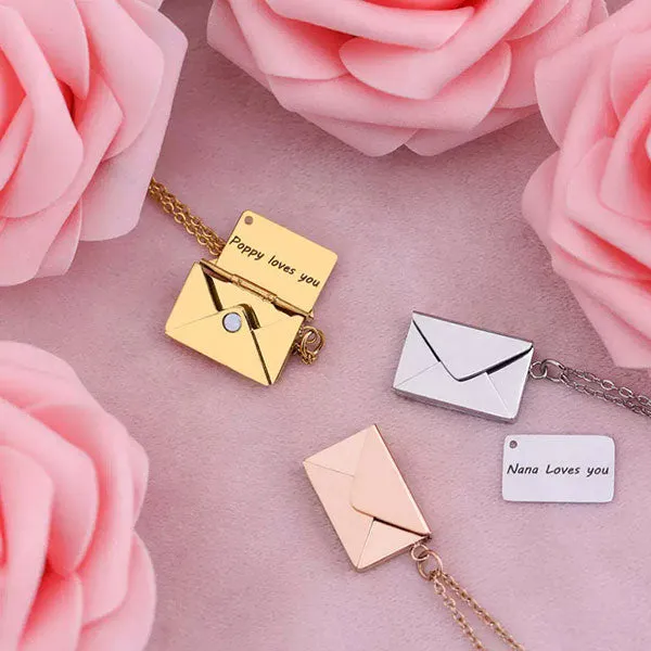 Classic Custom Love Letters Envelope Necklace
