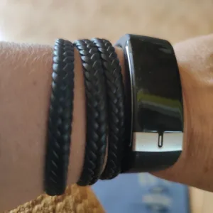 Classic Leather Magnetic Clasp Wrap Bracelet for Men Trendy Bracelets