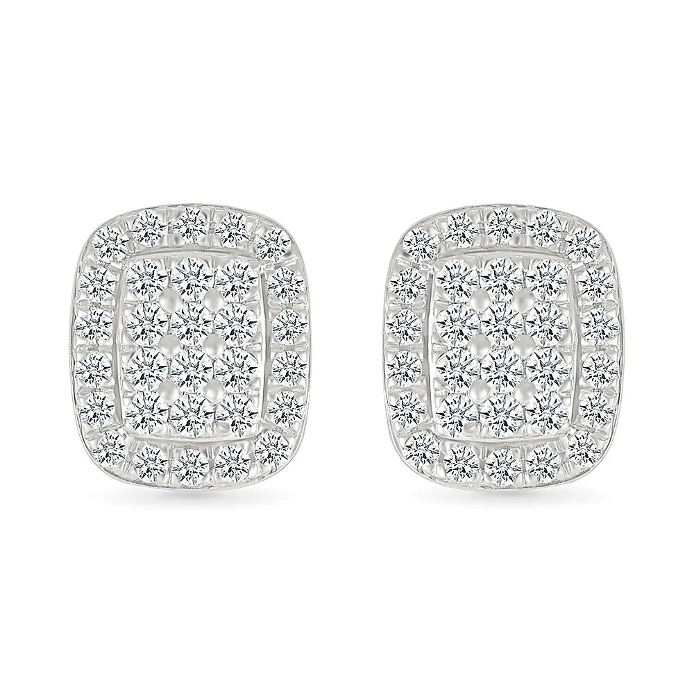 Classic Quad Diamond Stud Earrings