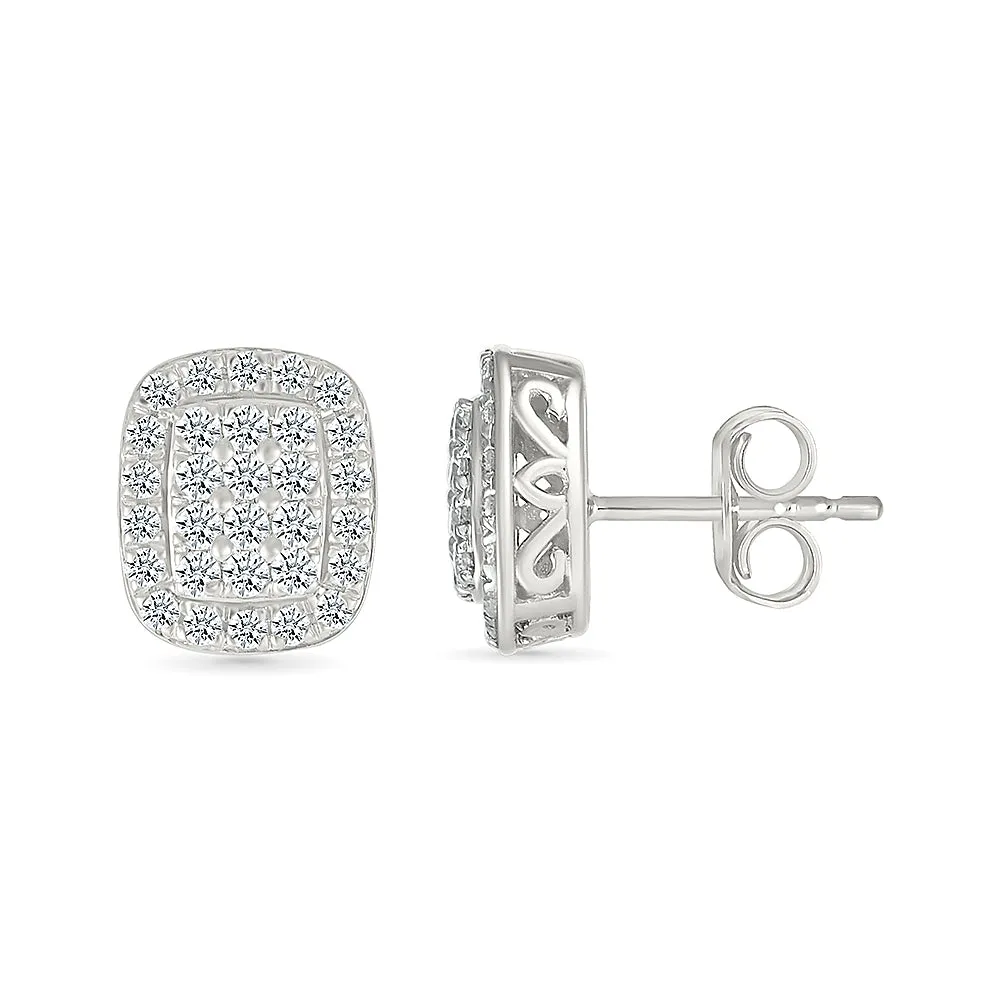 Classic Quad Diamond Stud Earrings