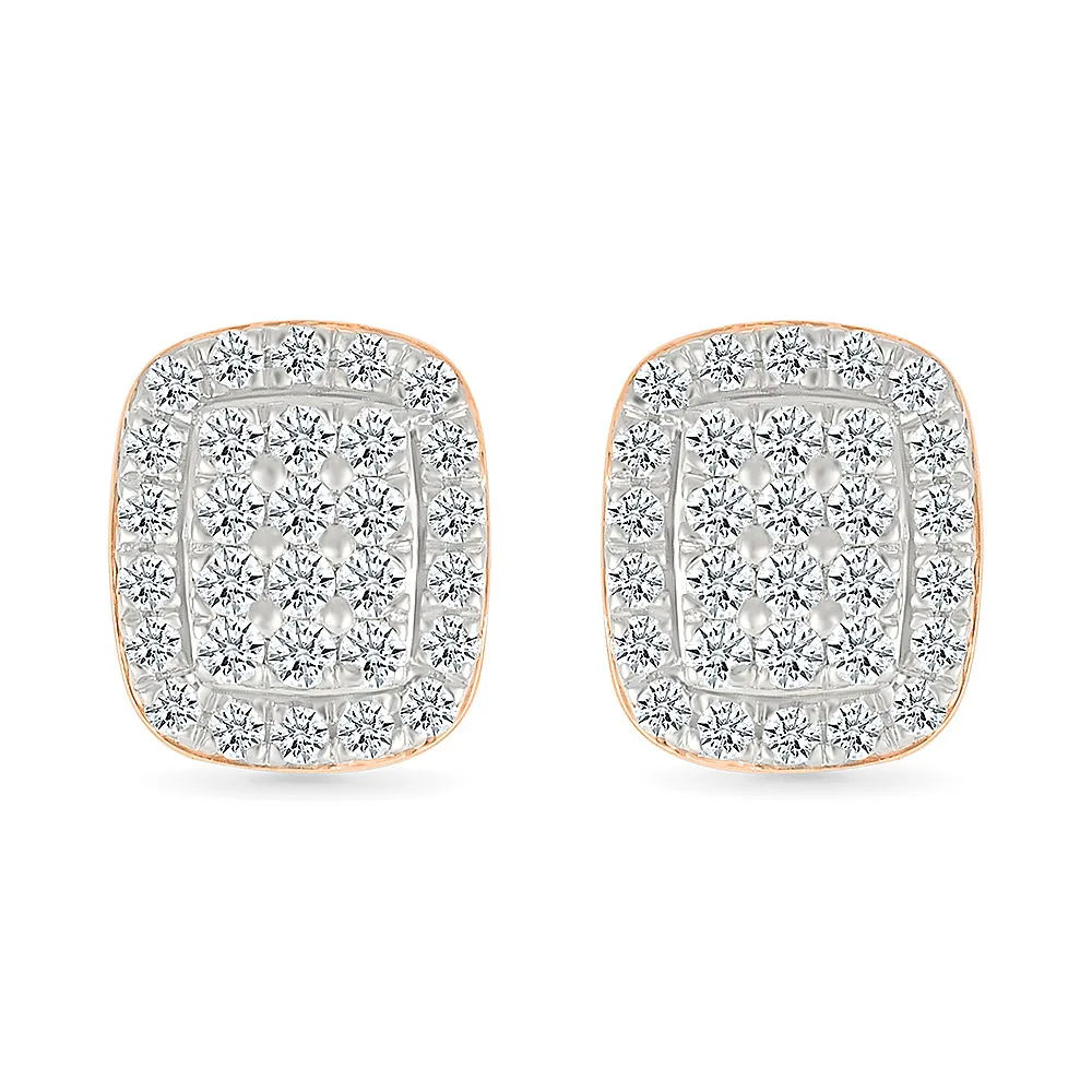 Classic Quad Diamond Stud Earrings