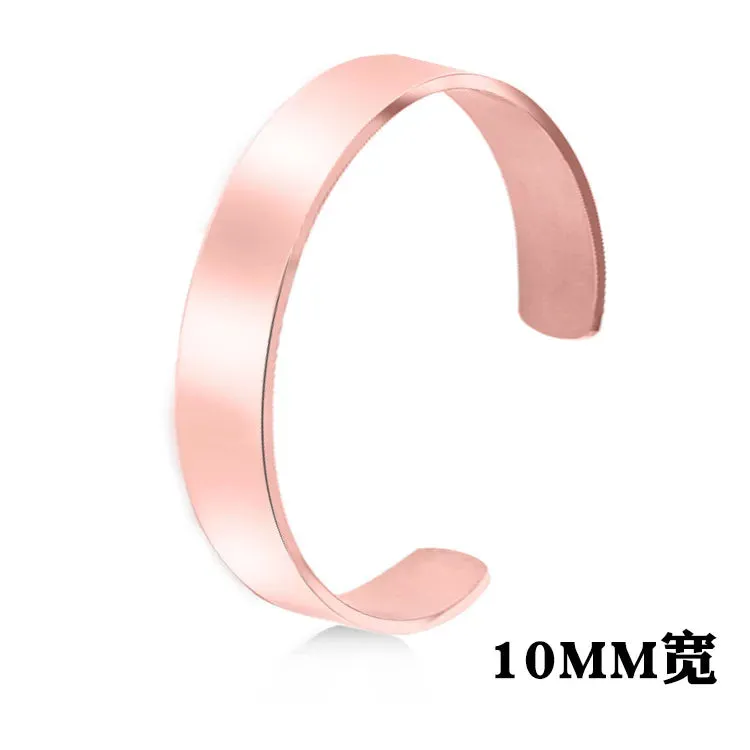 Classic Simple Open Adjustable Glossy Stainless Steel Bracelet