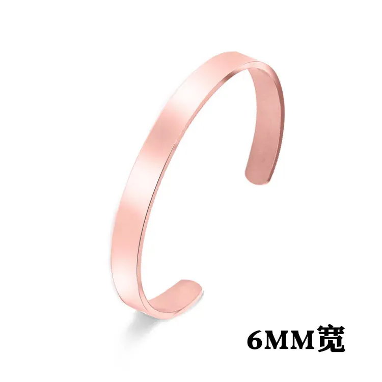 Classic Simple Open Adjustable Glossy Stainless Steel Bracelet