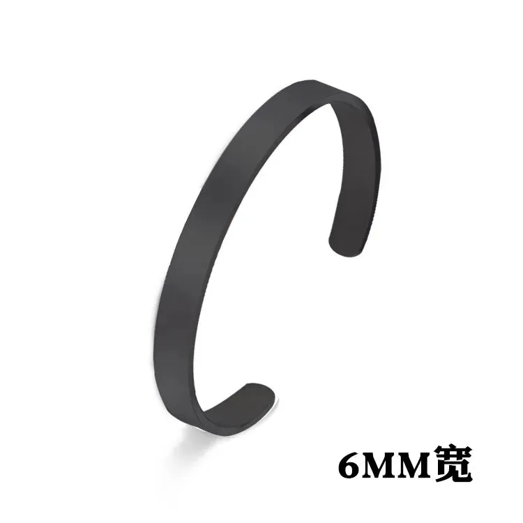 Classic Simple Open Adjustable Glossy Stainless Steel Bracelet