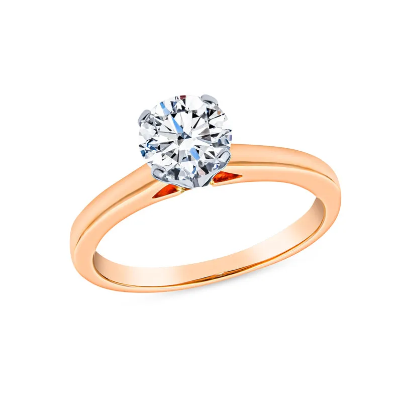 Classic Solitaire Engagement Rings - Open Shoulder Setting