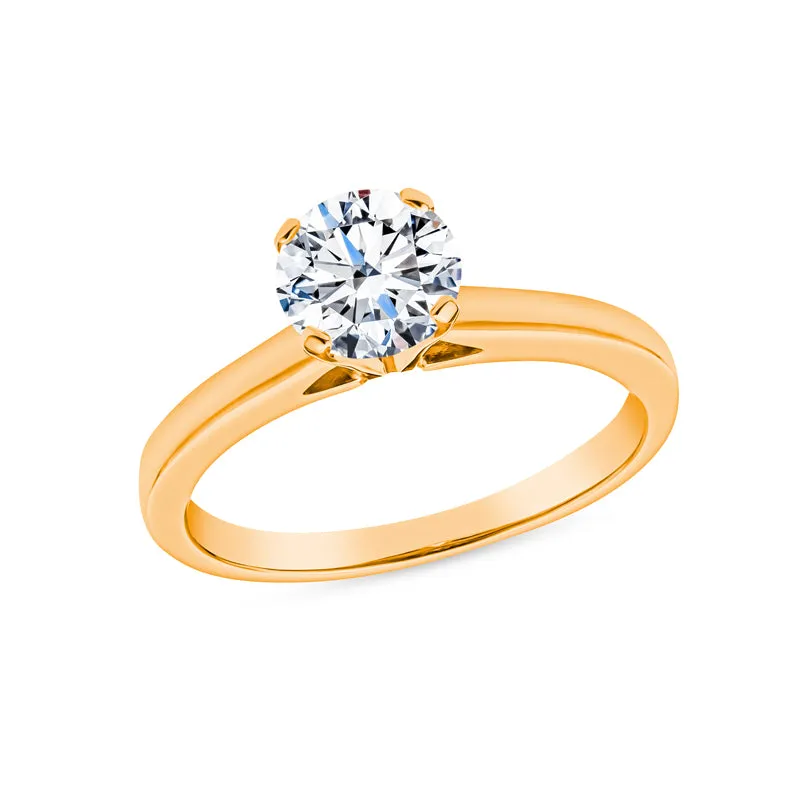 Classic Solitaire Engagement Rings - Open Shoulder Setting