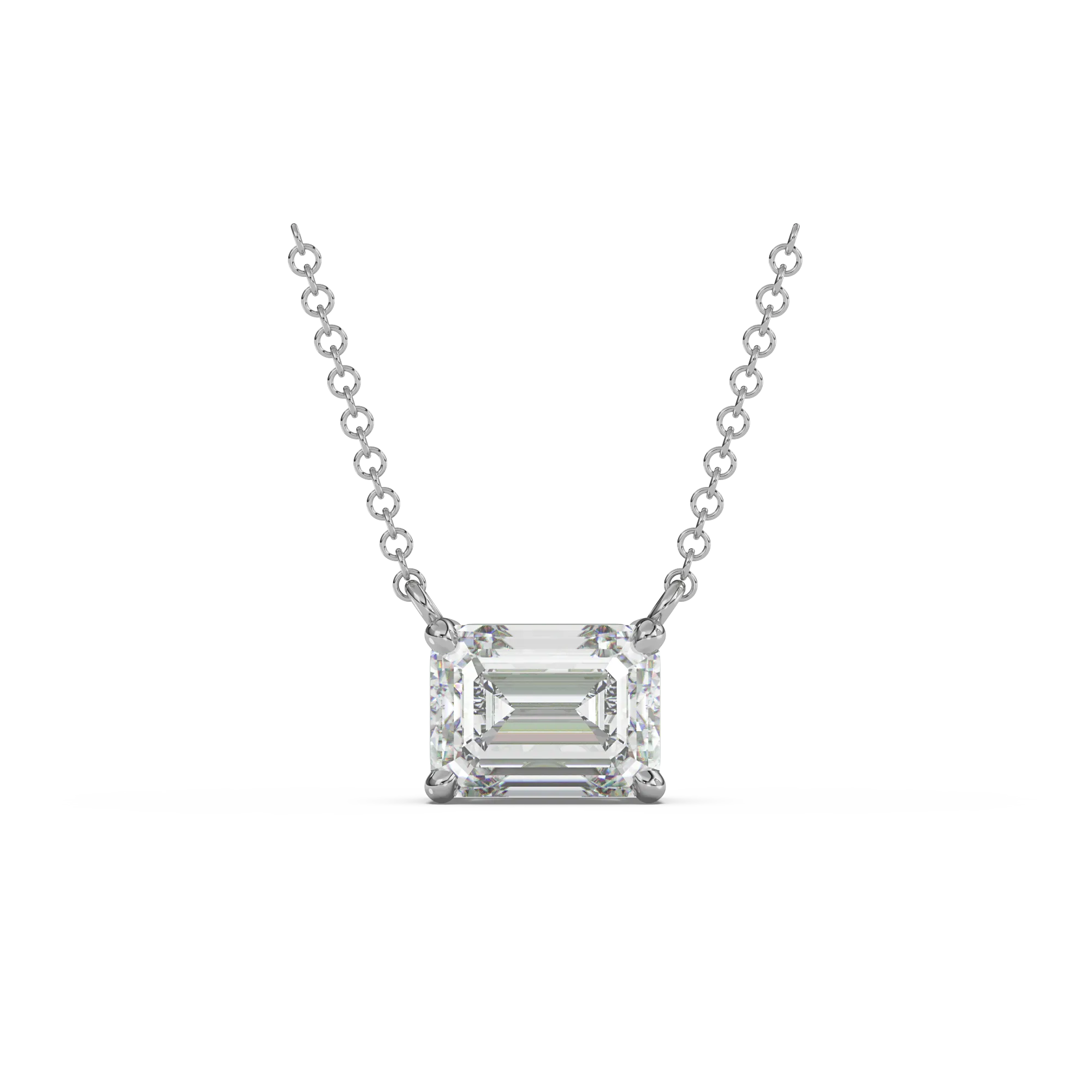 Classica 2.00 CT VVS1 Emerald Cut Moissanite Necklace