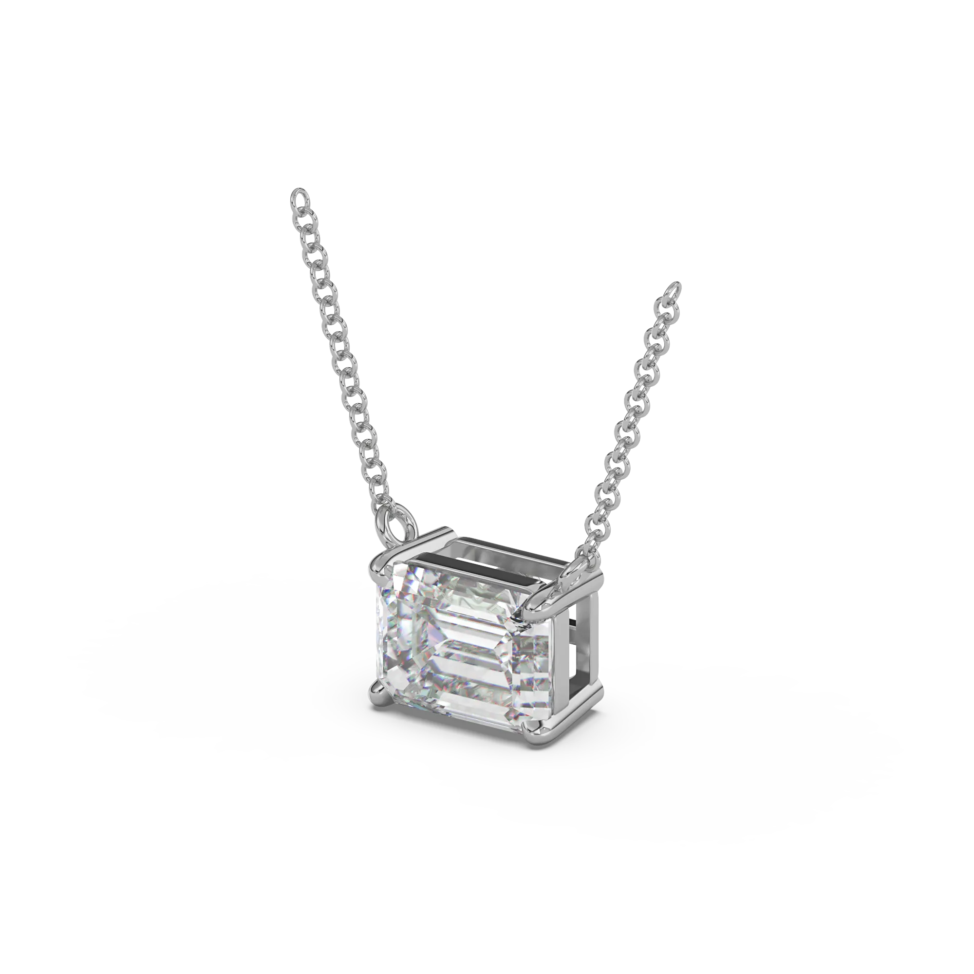 Classica 2.00 CT VVS1 Emerald Cut Moissanite Necklace