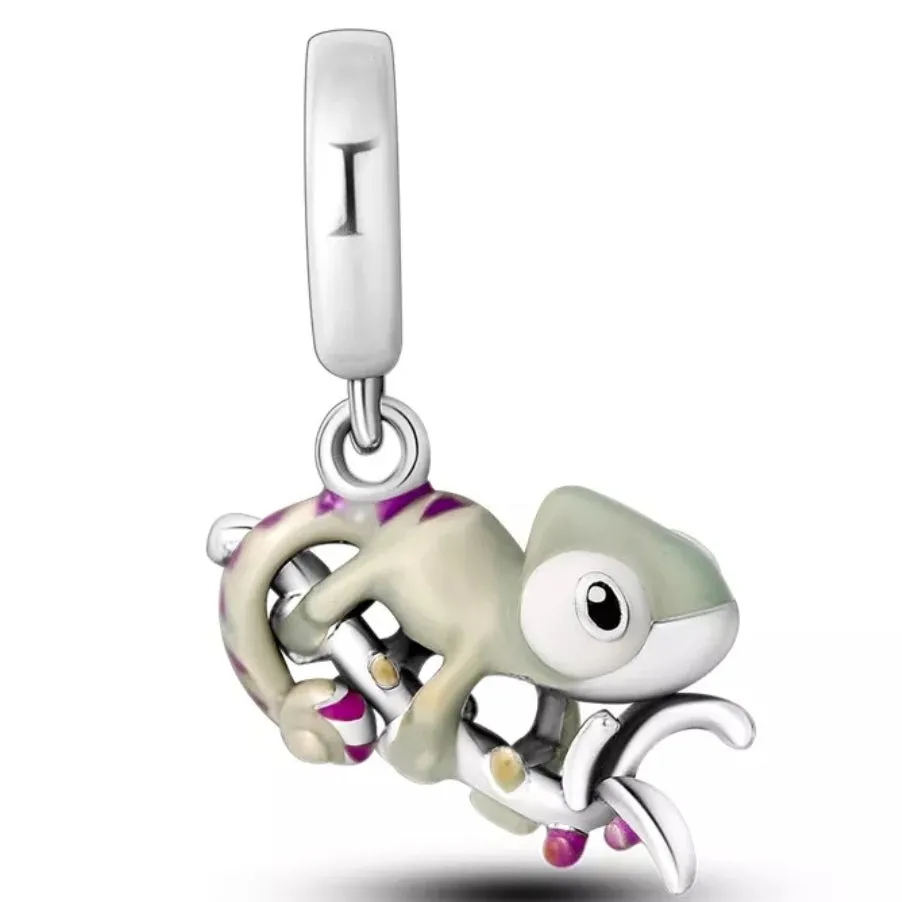 Colour Changing Chameleon Charm - 925 Sterling Silver