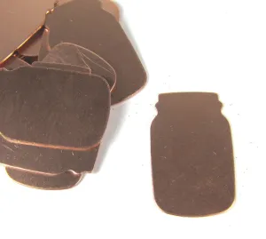 Copper Mason Jar, 5/8 inch x 1 inch, 24 gauge, 15 pack ,stamping bridesmaid pendants