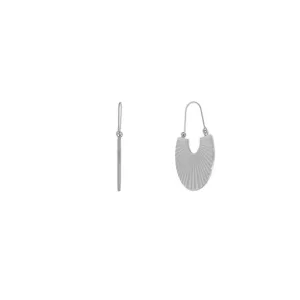 Courage Waterproof Ripple Fan Statement Earring Silver Plating