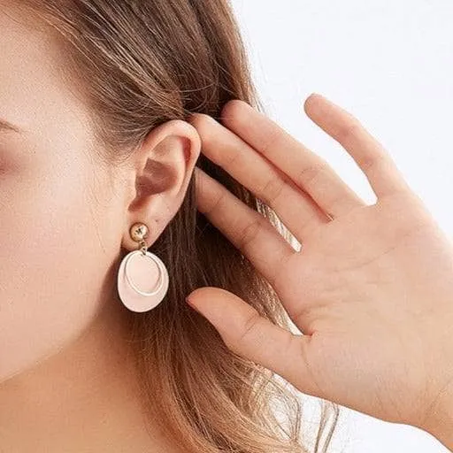 Created Diamond Stylish Round Earrings