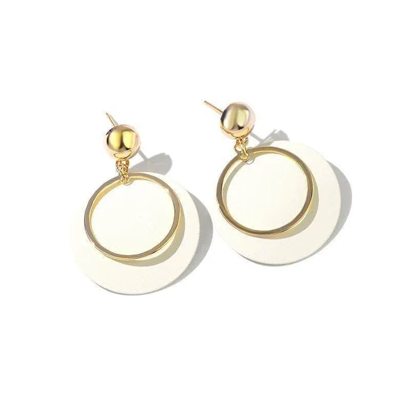 Created Diamond Stylish Round Earrings