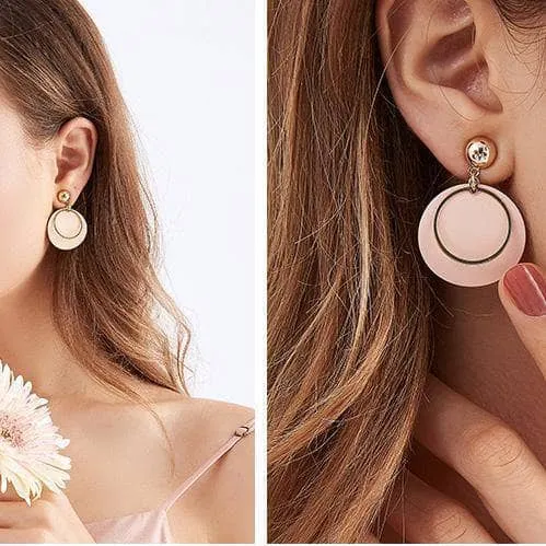 Created Diamond Stylish Round Earrings
