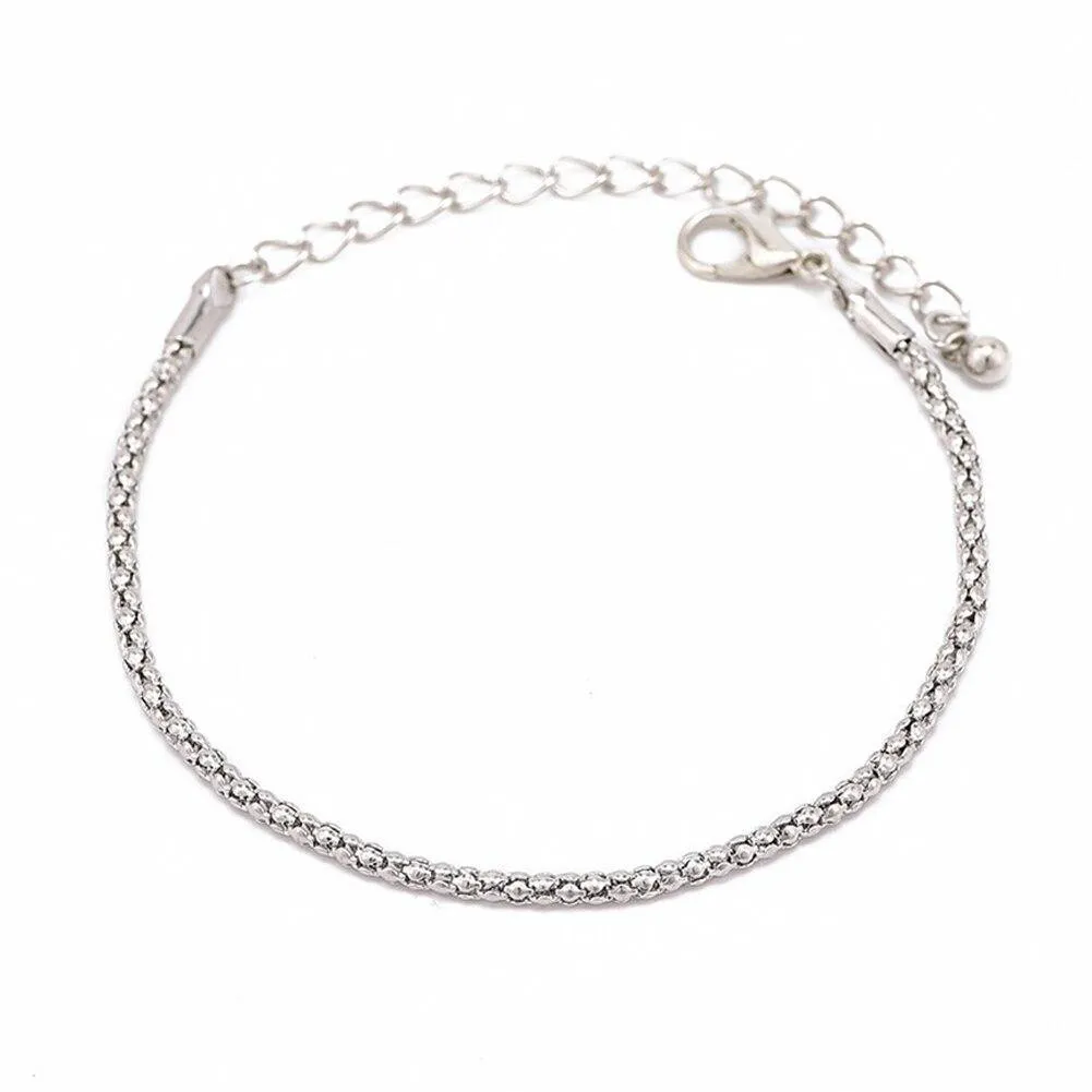 Crystal Infinity Shell Multi layer Chain Bracelet Women 3 Pcs Women
