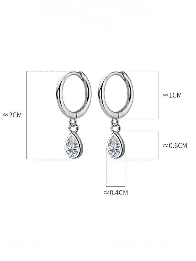 Crystal Teardrop Huggie Earrings