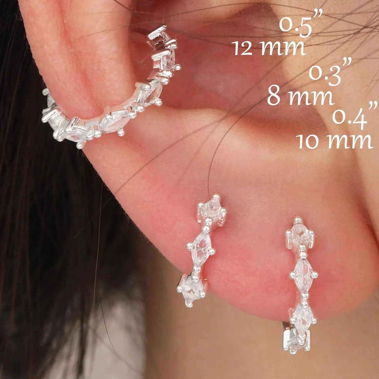 Cubic Zirconia Earrings Studs, Small Hoop Earrings for Women, Chunky Gold Earrings, Stud Earrings for Women, Gold Huggie Earrings for Women, Earring Sets for Multiple Piercing