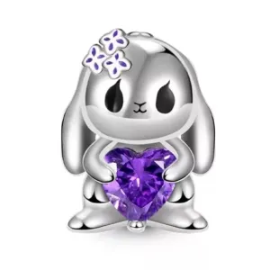 Cute Rabbit Charm - 925 Sterling Silver
