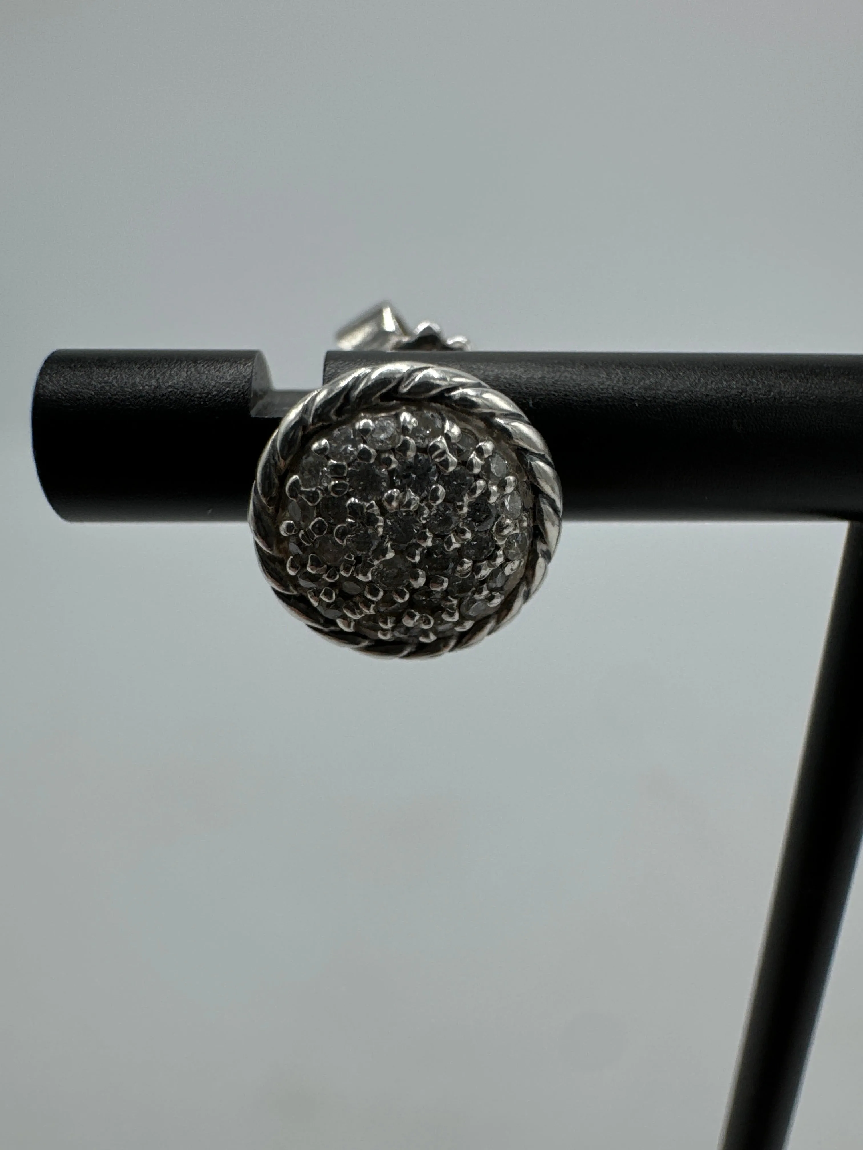 David Yurman Petite Pave Stud Diamond Luxury Designer Earrings