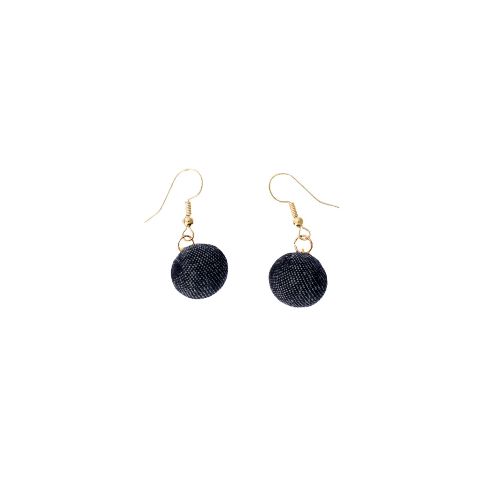 Denim Globe Earrings - 2 Colors