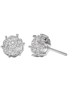 Diamond Cluster Stud Earrings